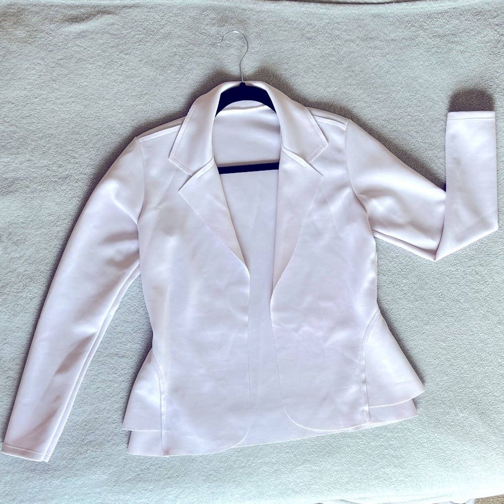 White Tailored Viscose Blazer